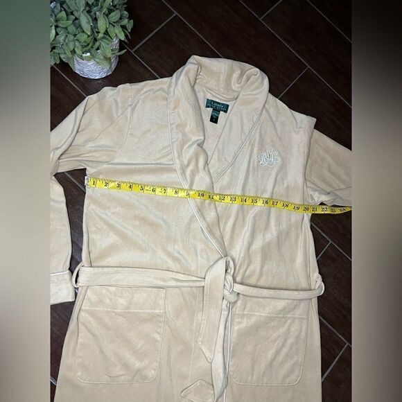 Lauren Ralph Lauren beige embroidered robe sz small - Picture 6 of 8